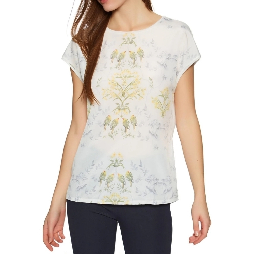 Ted Baker Women's Sonjja Papyrus Printed Woven Front T-Shirt 1
